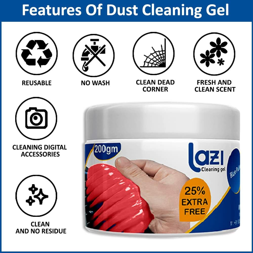 7 Oz/200 Gm Red Multipurpose Scented Reusable Automotive Car Interior Dust Cleaner Cleaning Gel Putty Slime Goop Detailing Kit Supplies for Car Accessories Laptop Keyboard Cleaner Cleaning Gel