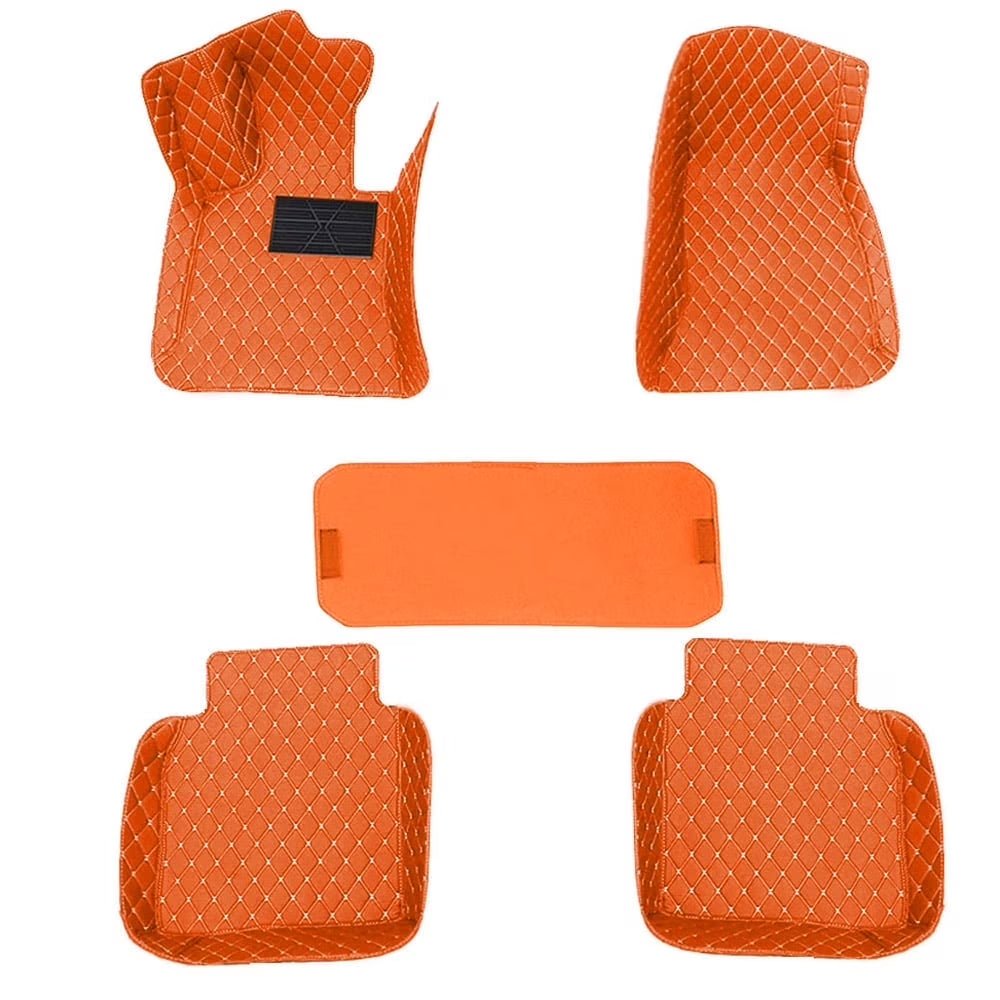 Car Floor Mats for Hyundai for Accent Full Coverage Auto Floor Mats All Weather Luxury Floor Liners Black and Red 5PCS