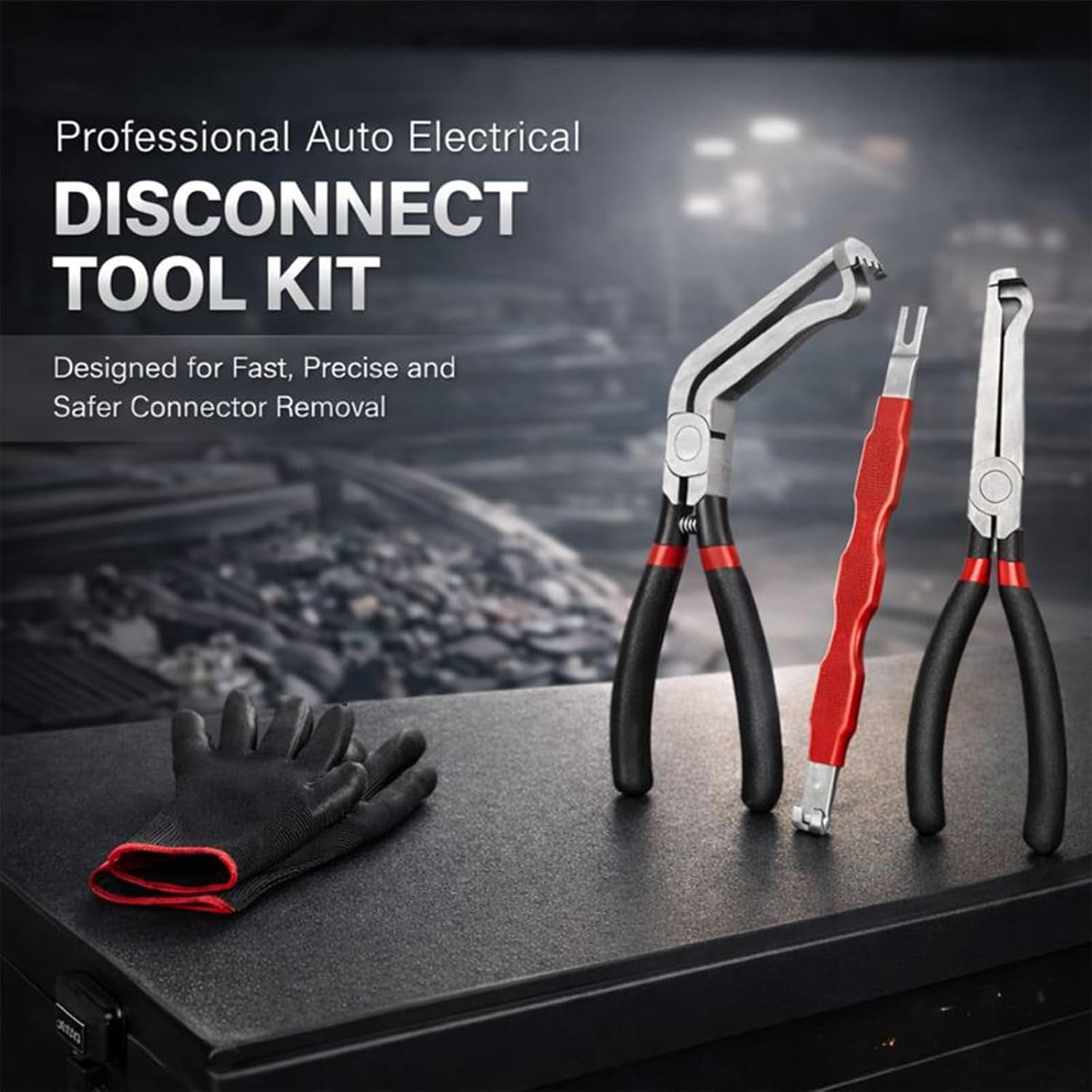 Automotive Electrical Disconnect Pliers Kit, Auto Repair Plier, 37960/37980/13120, 8In Automotive Tools Electrical Connector Pliers, Automotive Tools for Push Tab Style Plugs
