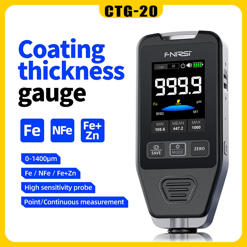 CTG-20, Automotive Paint Thickness Gauge, Automotive Electroplating Metal Putty Powder Coating Thickness Gauge