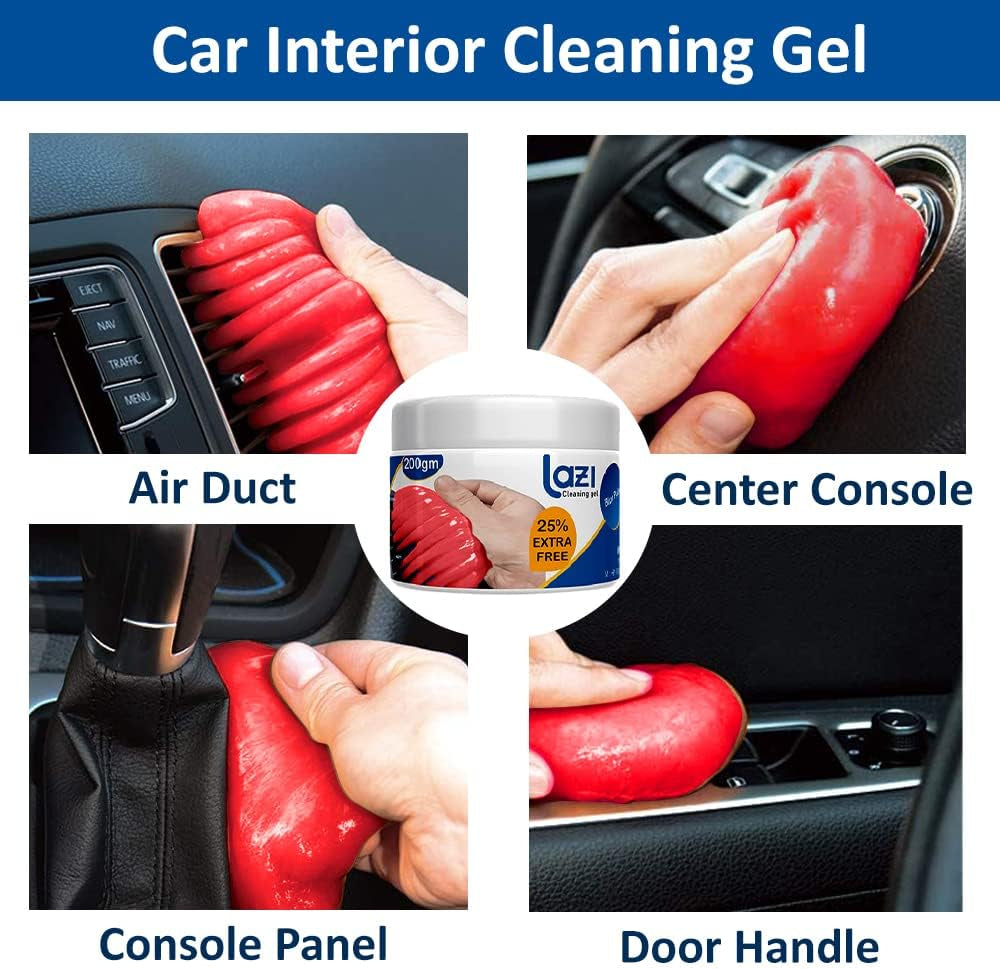 7 Oz/200 Gm Red Multipurpose Scented Reusable Automotive Car Interior Dust Cleaner Cleaning Gel Putty Slime Goop Detailing Kit Supplies for Car Accessories Laptop Keyboard Cleaner Cleaning Gel