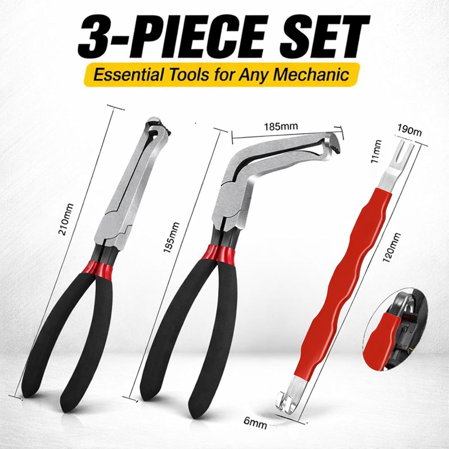 Automotive Electrical Disconnect Pliers Kit, Auto Repair Plier, 37960/37980/13120, 8In Automotive Tools Electrical Connector Pliers, Automotive Tools for Push Tab Style Plugs