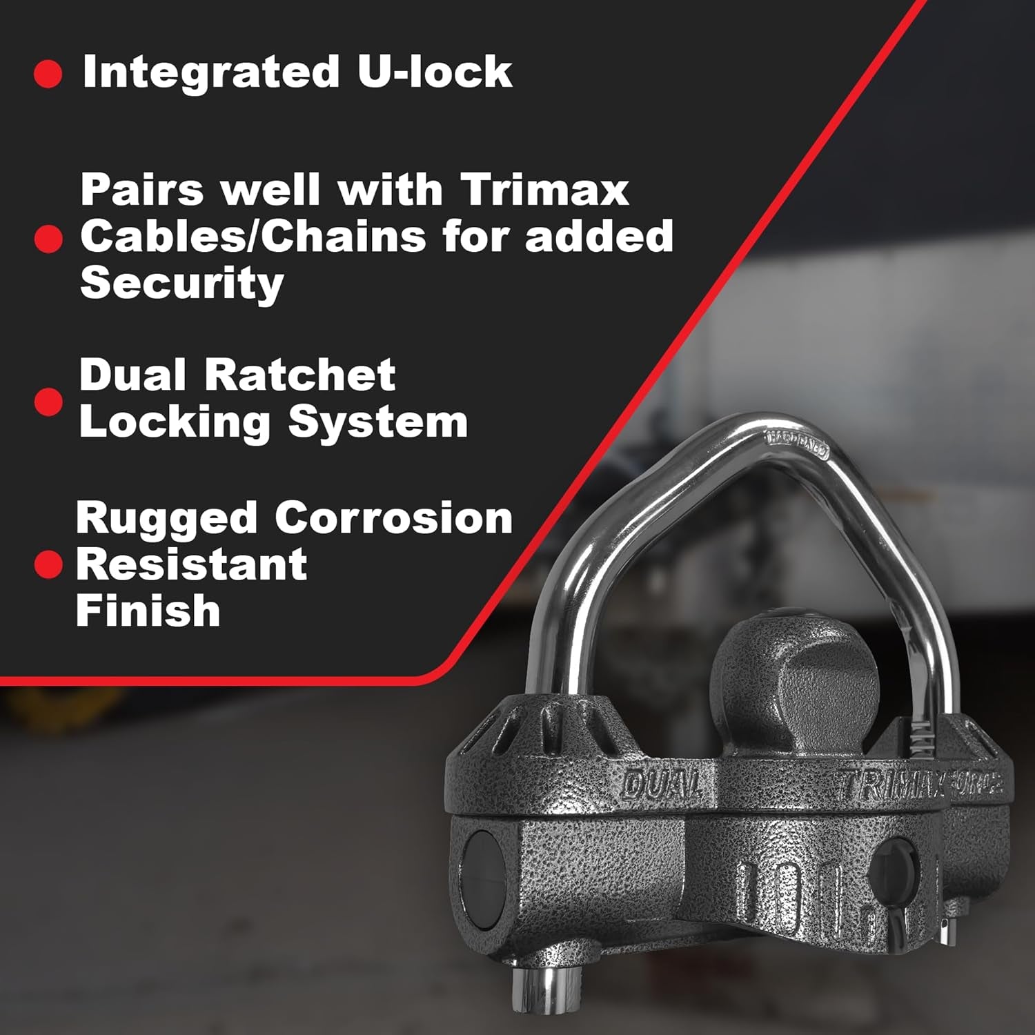 - UMAX 50D - Trailer Lock for Hitch, Dual Purpose Transforms to U Lock - Trailer Hitch Lock for 1-7/8" - 2-5/16" Couplers, All Coupler Types