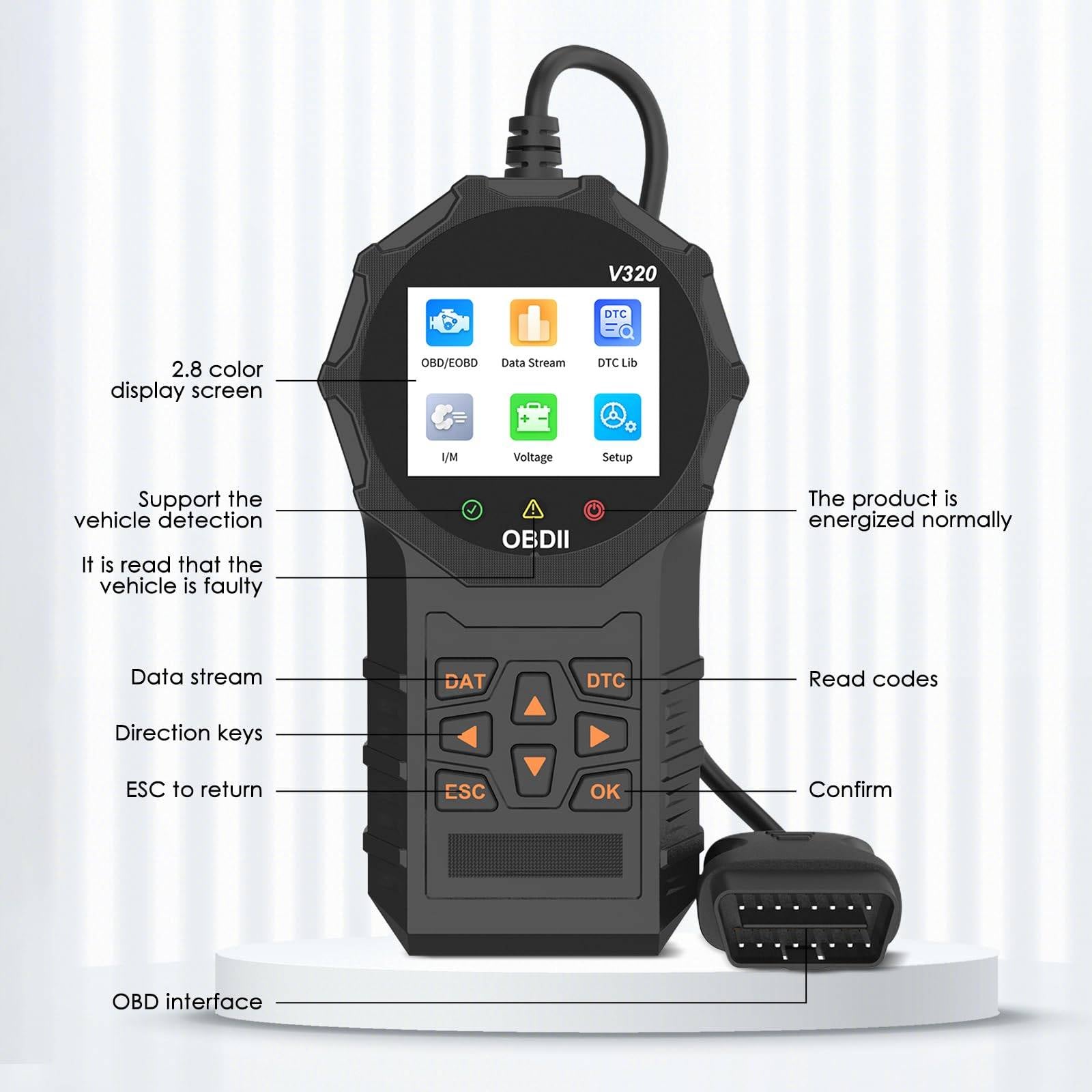 Automotive OBD2 Scanner OBD Code Reader Car Check Engine Fault Diagnostic Tool