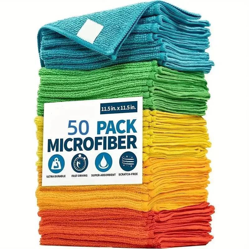 Microfiber Cleaning Towels (1–20 PCS) – Ultra Absorbent Car Wash & Drying Cloths, Auto Detailing, Polishing & Household Cleaning Towels