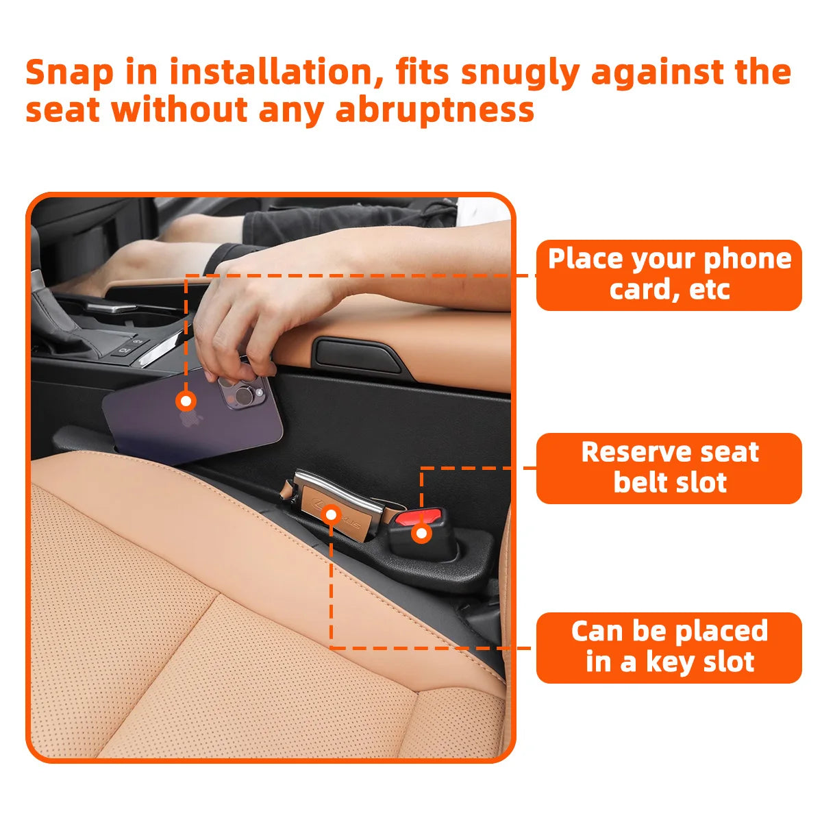 YONGRUN 1Pair Automotive Seat Gap Filler Storage Box Black General Motor Seat Gap Filler Automotive Seat Gap Automotive Interior
