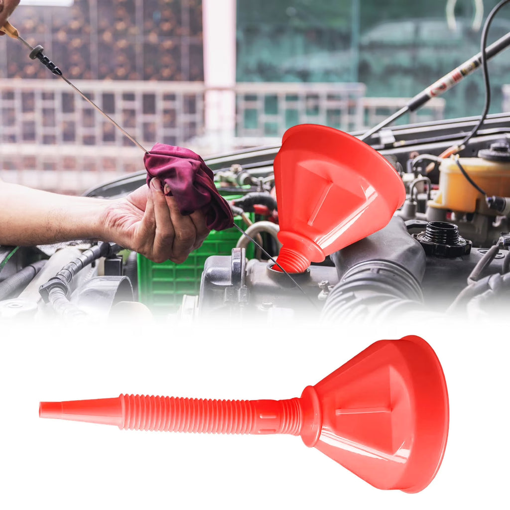 Wide Mouth Flexible Funnel with Handle, Automotive Flex Funnel with Hose, Large Plastics Automotive Funnels,Flexible Spout Extension, Wide Mouth Refueling Funnel Automotive Oil Funnel