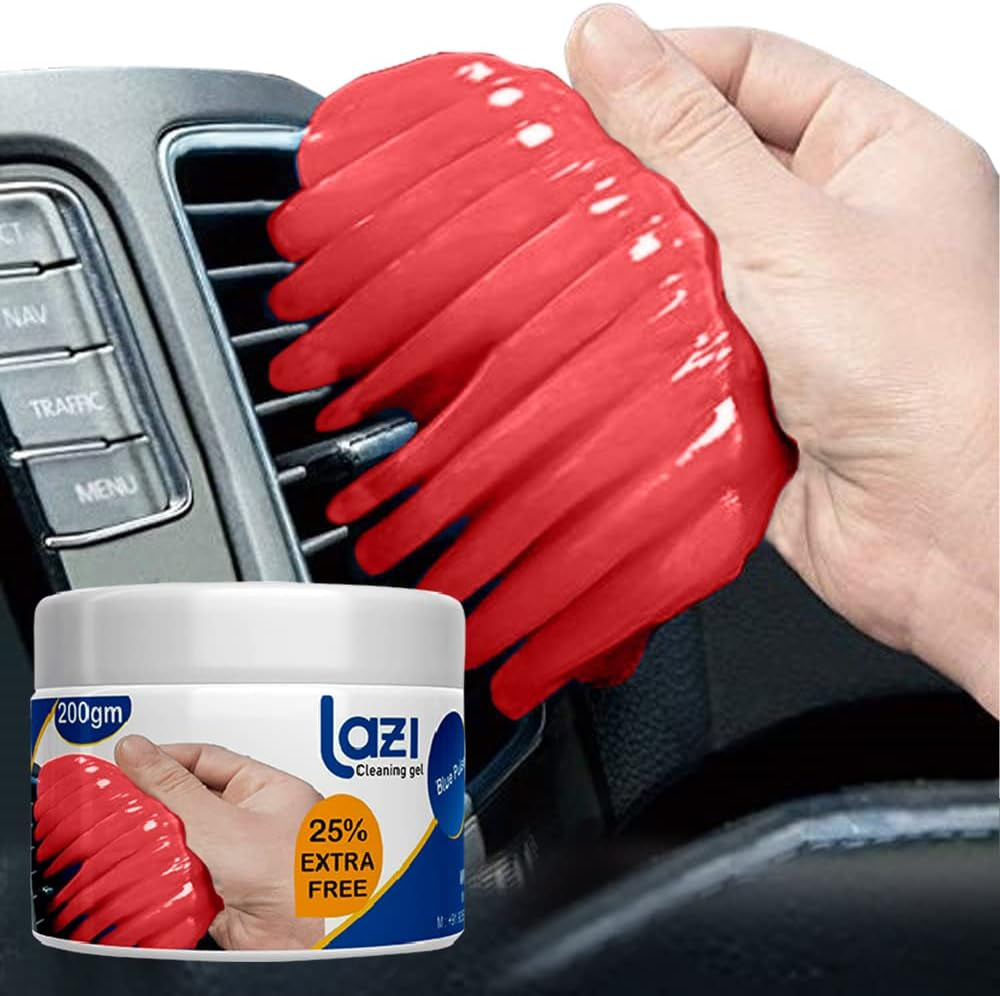 7 Oz/200 Gm Red Multipurpose Scented Reusable Automotive Car Interior Dust Cleaner Cleaning Gel Putty Slime Goop Detailing Kit Supplies for Car Accessories Laptop Keyboard Cleaner Cleaning Gel
