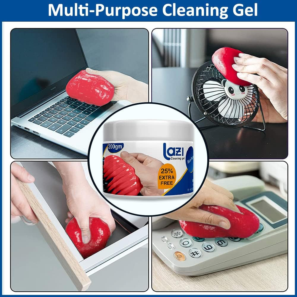 7 Oz/200 Gm Red Multipurpose Scented Reusable Automotive Car Interior Dust Cleaner Cleaning Gel Putty Slime Goop Detailing Kit Supplies for Car Accessories Laptop Keyboard Cleaner Cleaning Gel